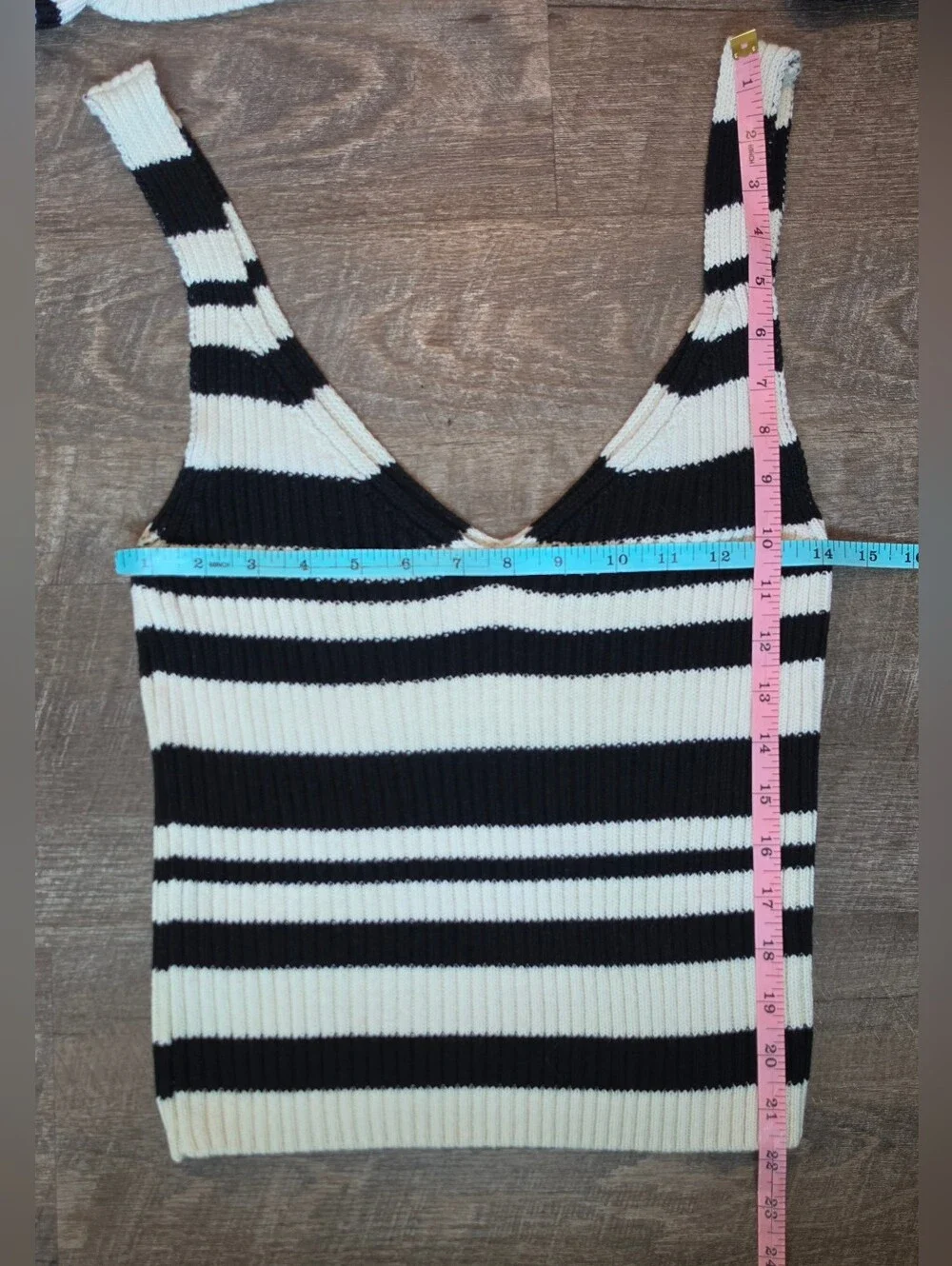 Maeve X Anthro Striped Sweater Shrug Set Womens M Black Cream Ribbed Cotton Blen